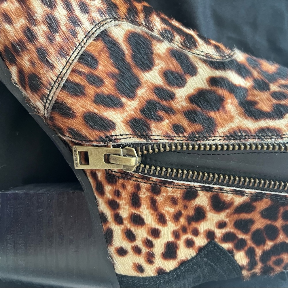 Zadig&Voltaire Molly leopard-print ankle boots Size 37 - Picture 10 of 14